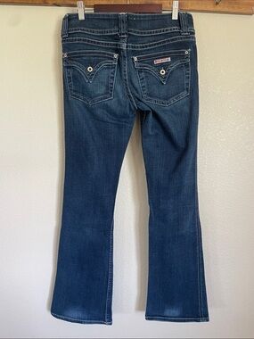 Hudson Flap Pocket Bootcut Low Rise Jeans Women's 29 Dark Indigo Flare Denim